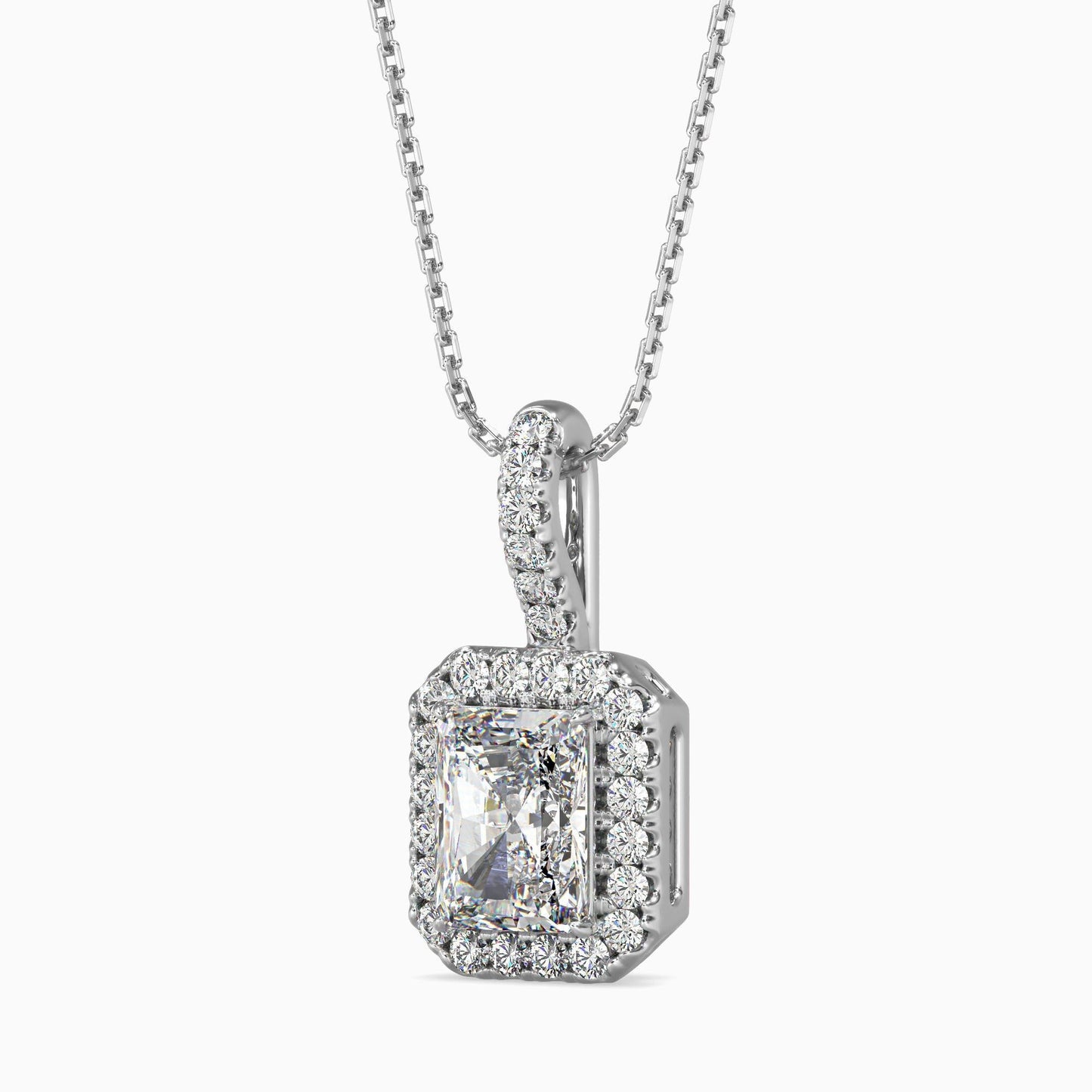 25 Cent Radiant Solitaire Pendant with Halo