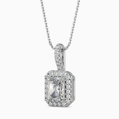 25 Cent Radiant Solitaire Pendant with Halo