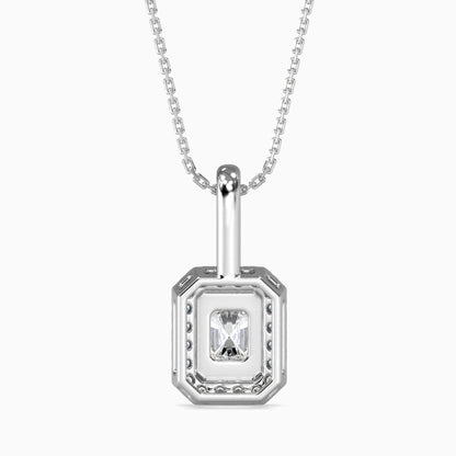 25 Cent Radiant Solitaire Pendant with Halo