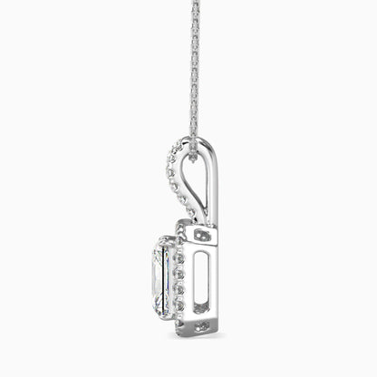25 Cent Radiant Solitaire Pendant with Halo