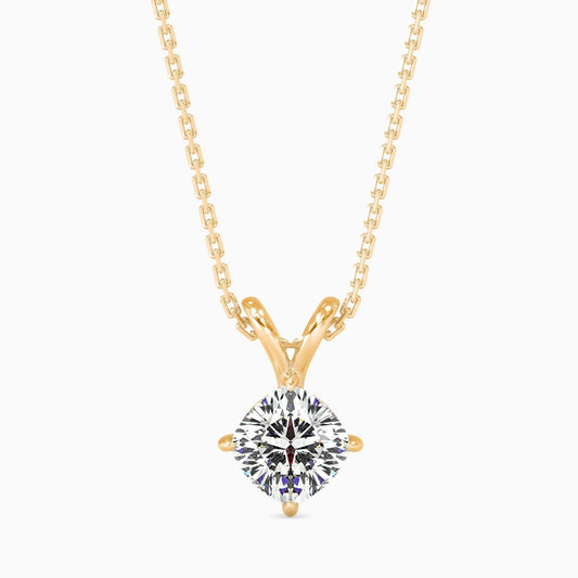 50 Cent Cushion Solitaire Pendant (With Chain)