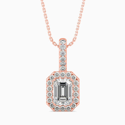 25 Cent Emerald Solitaire Pendant with Halo