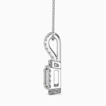 25 Cent Emerald Solitaire Pendant with Halo