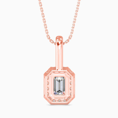 25 Cent Emerald Solitaire Pendant with Halo