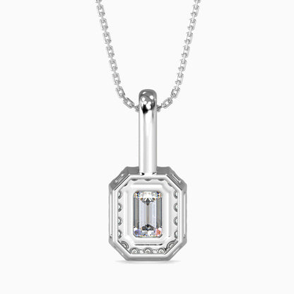 25 Cent Emerald Solitaire Pendant with Halo