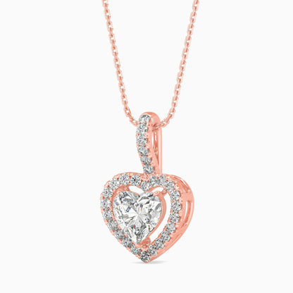 25 Cent Heart Solitaire Pendant with Halo