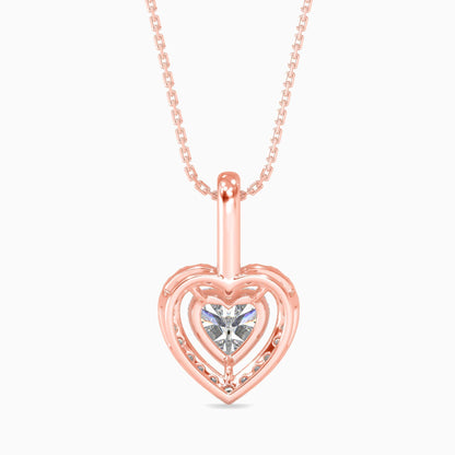 25 Cent Heart Solitaire Pendant with Halo