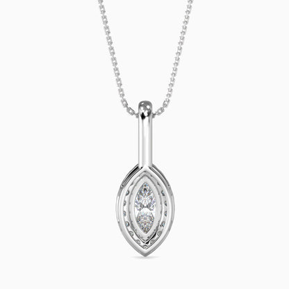 50 Cent Marquise Solitaire Pendant with Halo