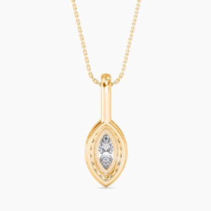50 Cent Marquise Solitaire Pendant with Halo