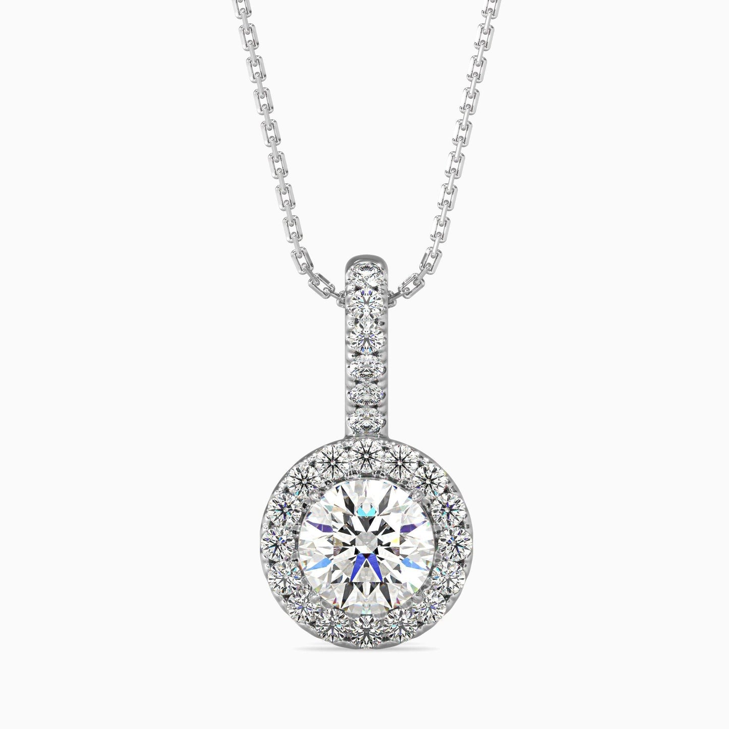50 Cent Classic Solitaire Pendant with Halo