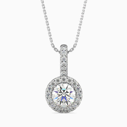 50 Cent Classic Solitaire Pendant with Halo