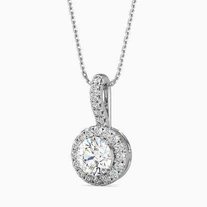 50 Cent Classic Solitaire Pendant with Halo