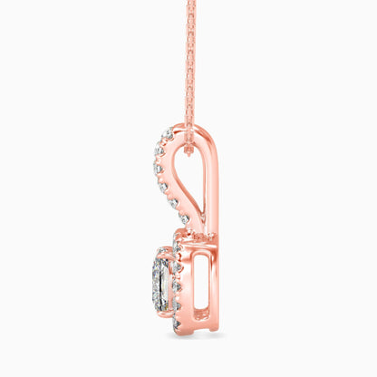 50 Cent Cushion Solitaire Pendant with Halo