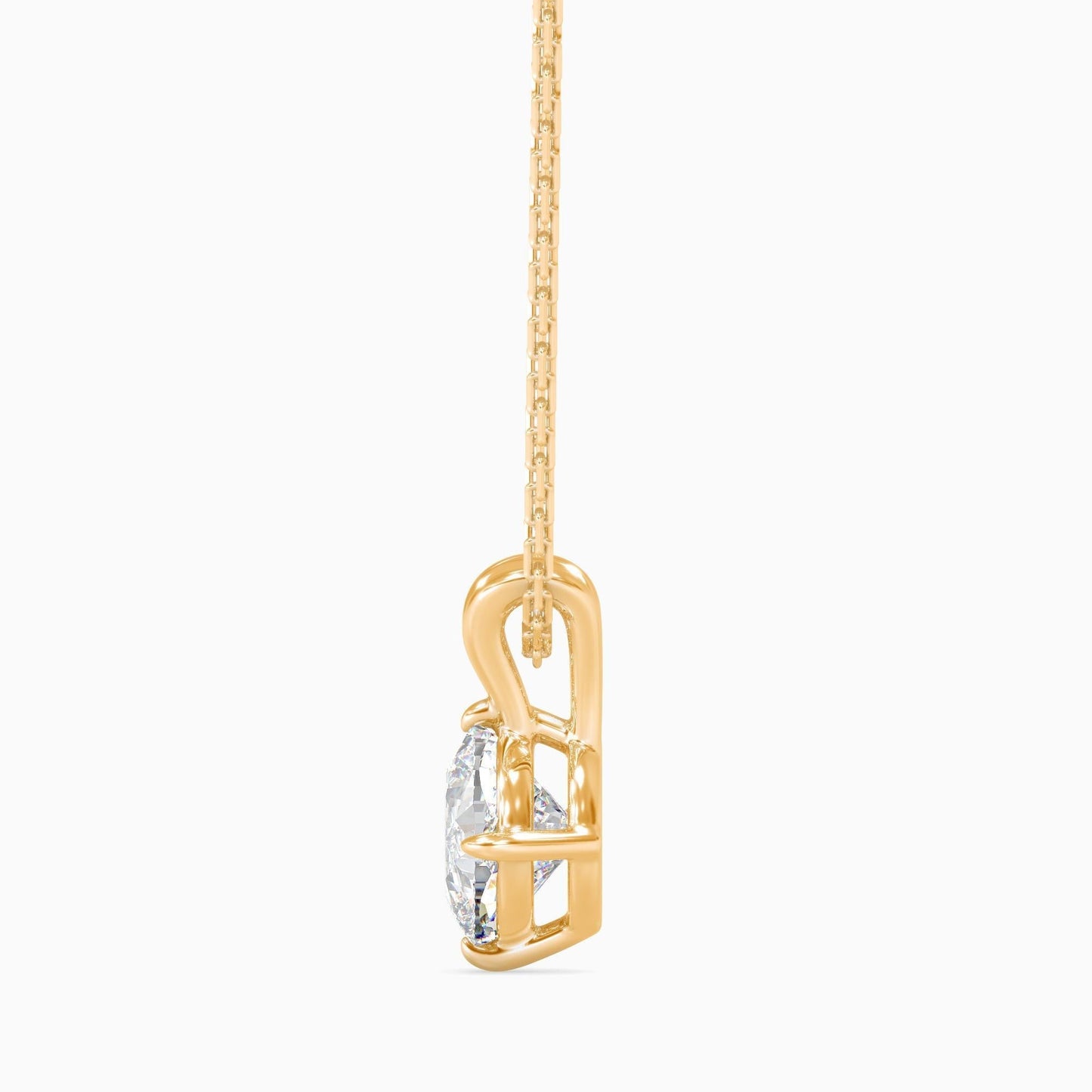 25 Cent Cushion Solitaire Pendant (With Chain)