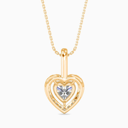 50 Cent Heart Solitaire Pendant with Halo