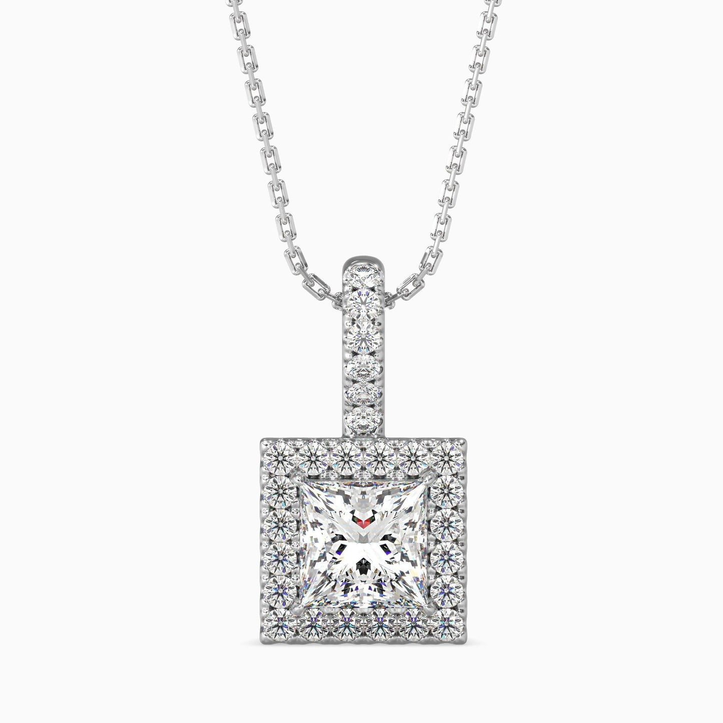 50 Cent Princess Solitaire Pendant with Halo