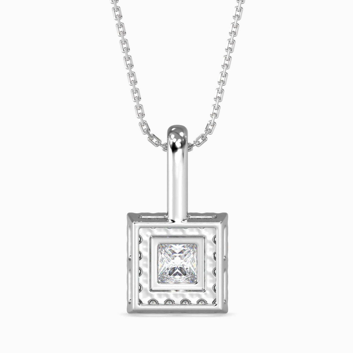 50 Cent Princess Solitaire Pendant with Halo