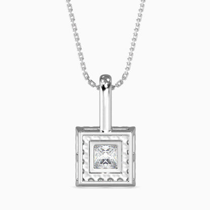 50 Cent Princess Solitaire Pendant with Halo