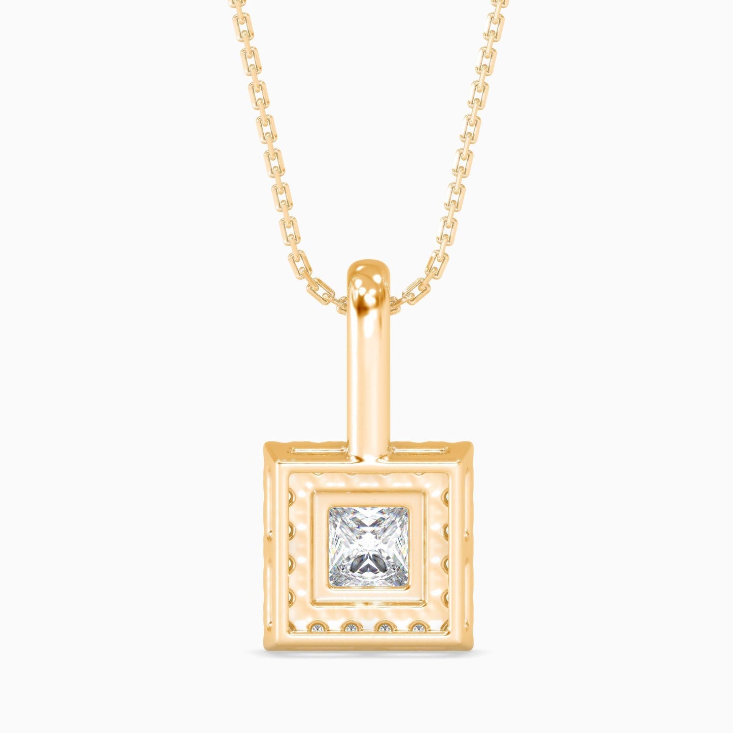 50 Cent Princess Solitaire Pendant with Halo