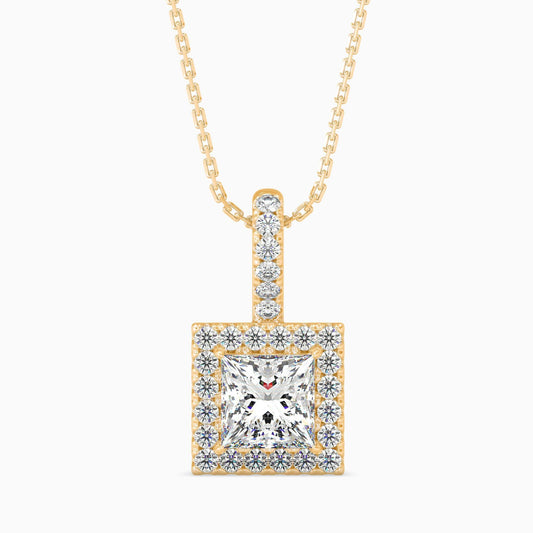 50 Cent Princess Solitaire Pendant with Halo