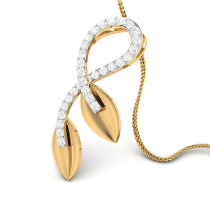 Leafy Radiance Diamond Pendant (With Chain)