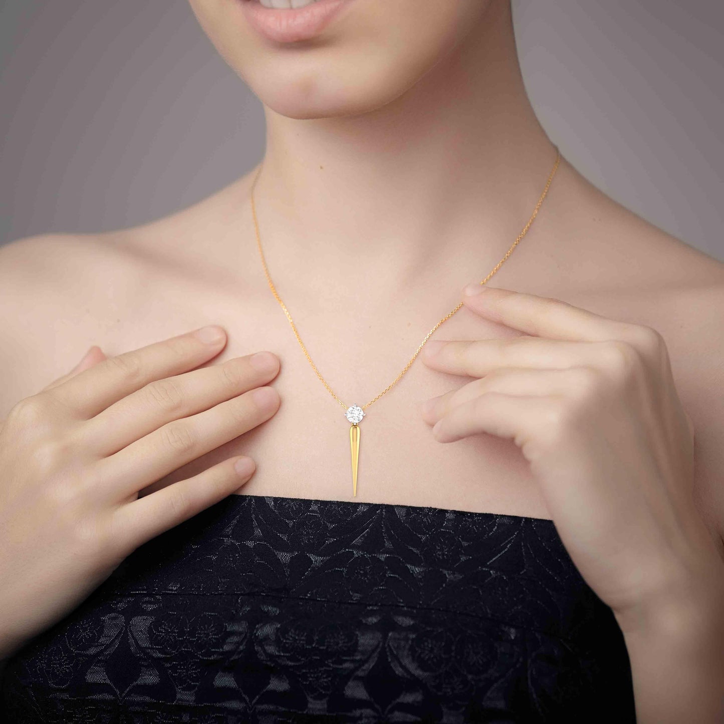 Solace Solitaire Diamond Pendant (With Chain)