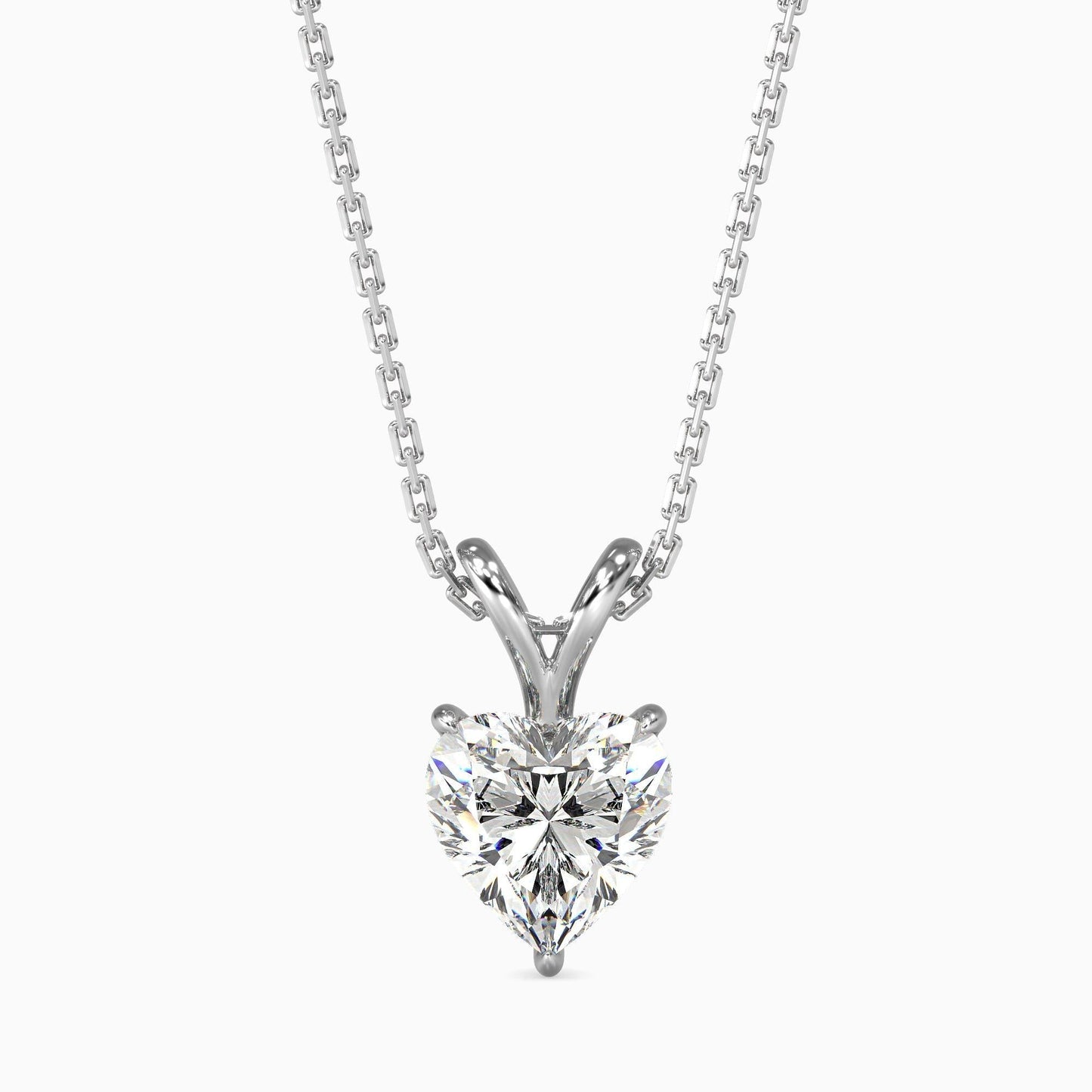 1 Carat Heart Solitaire Pendant