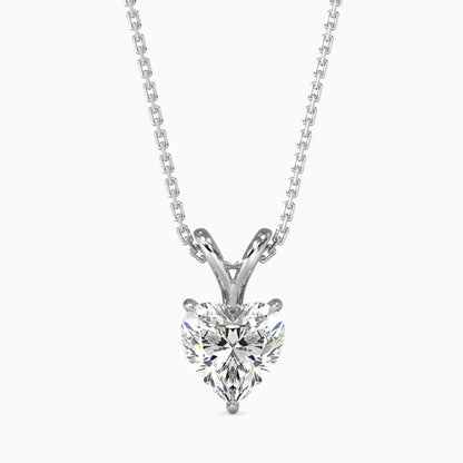 1 Carat Heart Solitaire Pendant