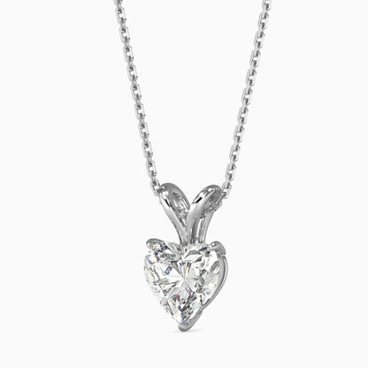 1 Carat Heart Solitaire Pendant