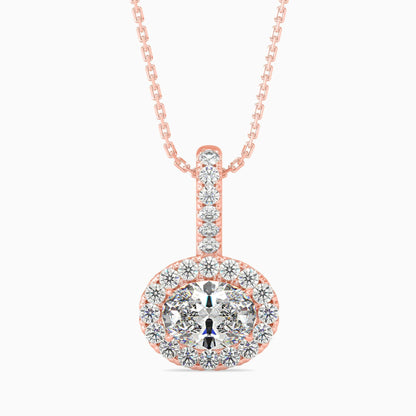 1 Carat Oval Solitaire Pendant with Halo