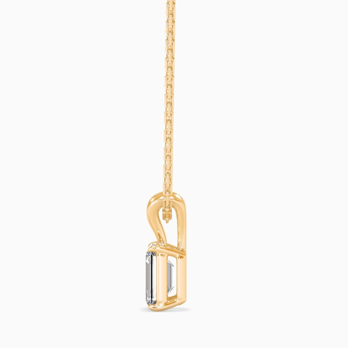 25 Cent Emerald Solitaire Pendant (With Chain)