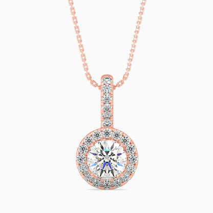 1 Carat Classic Solitaire Pendant with Halo