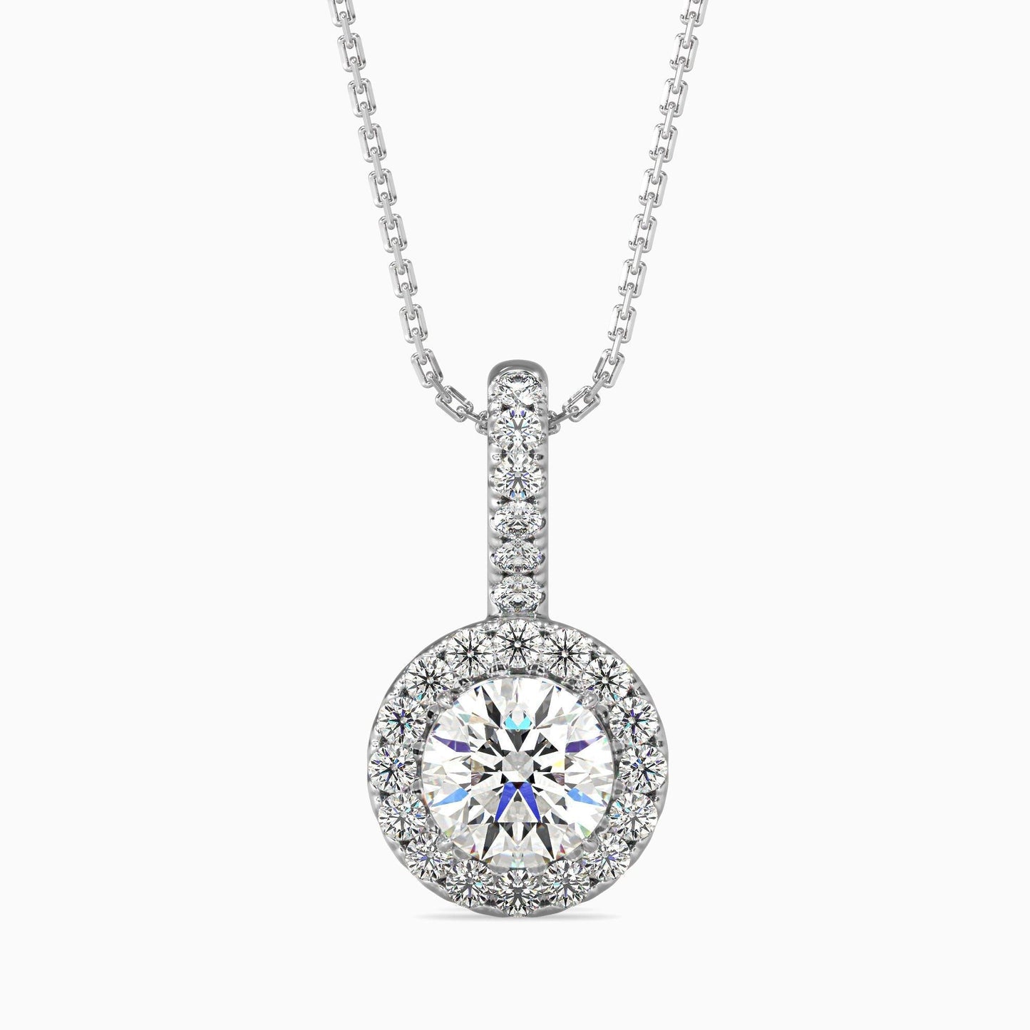 1 Carat Classic Solitaire Pendant with Halo
