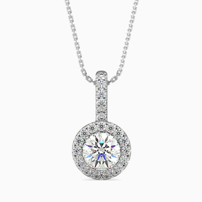 1 Carat Classic Solitaire Pendant with Halo