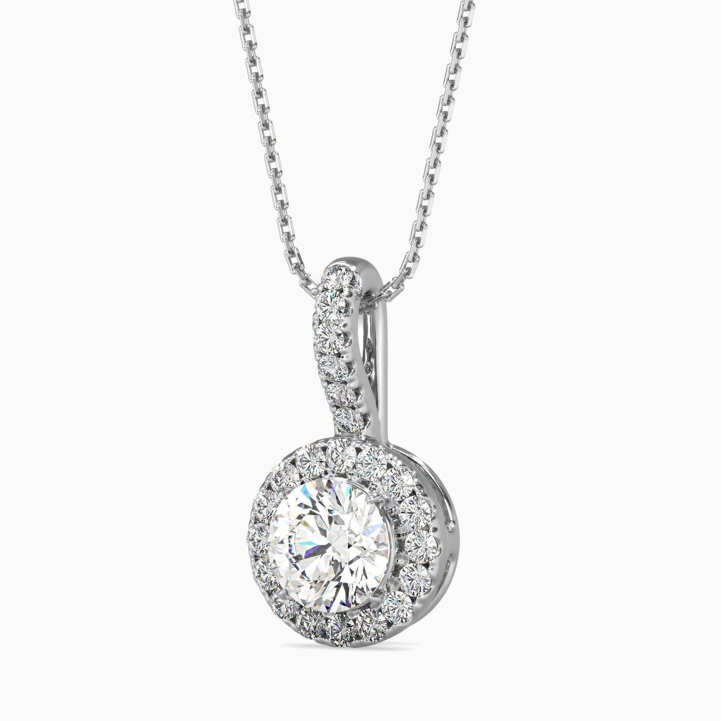 1 Carat Classic Solitaire Pendant with Halo