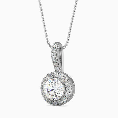 1 Carat Classic Solitaire Pendant with Halo