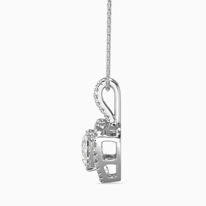 1 Carat Heart Solitaire Pendant with Halo
