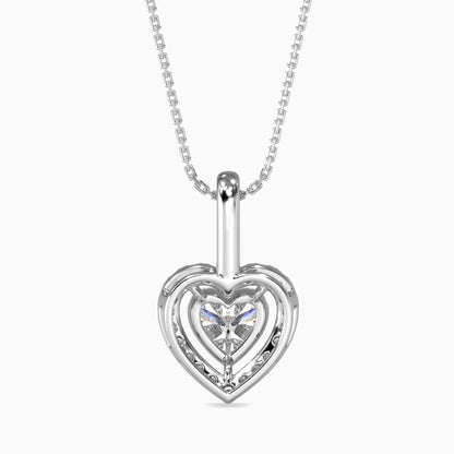 1 Carat Heart Solitaire Pendant with Halo