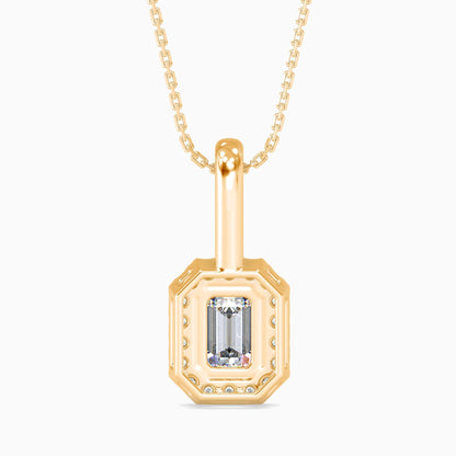 1 Carat Emerald Solitaire Pendant with Halo