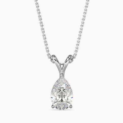 25 Cent Pear Solitaire Pendant
