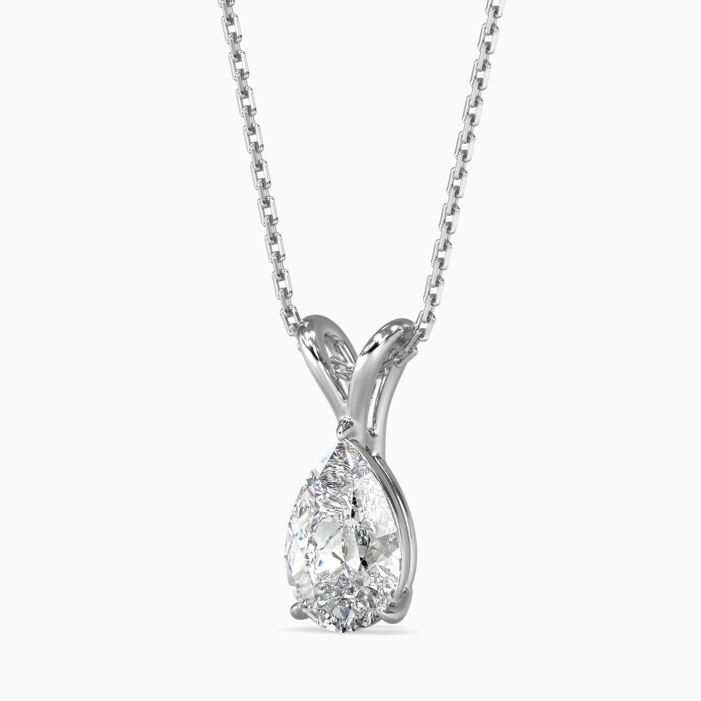 25 Cent Pear Solitaire Pendant