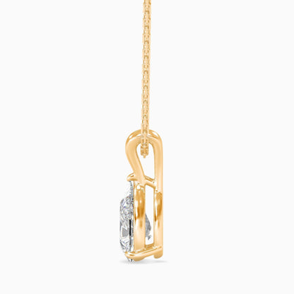 25 Cent Pear Solitaire Pendant (With Chain)