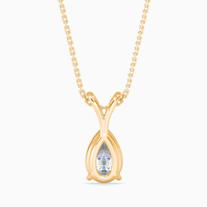 25 Cent Pear Solitaire Pendant