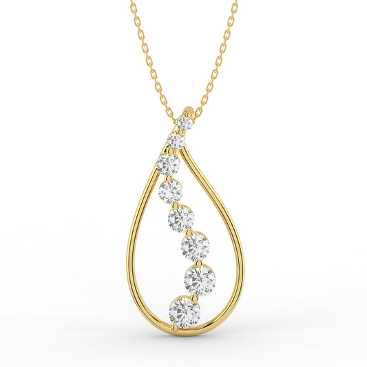 Golden Horizon Solitaire Pendant (With Chain)