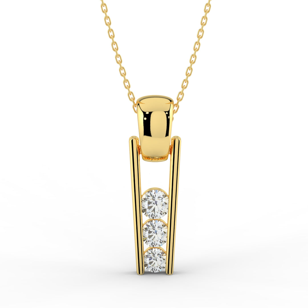 Pure Luster Solitaire Pendant (With Chain)
