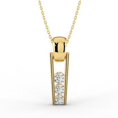 Pure Luster Solitaire Pendant (With Chain)