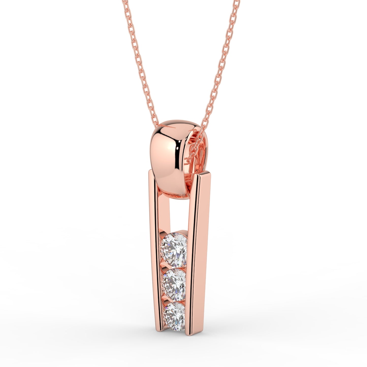 Pure Luster Solitaire Pendant (With Chain)