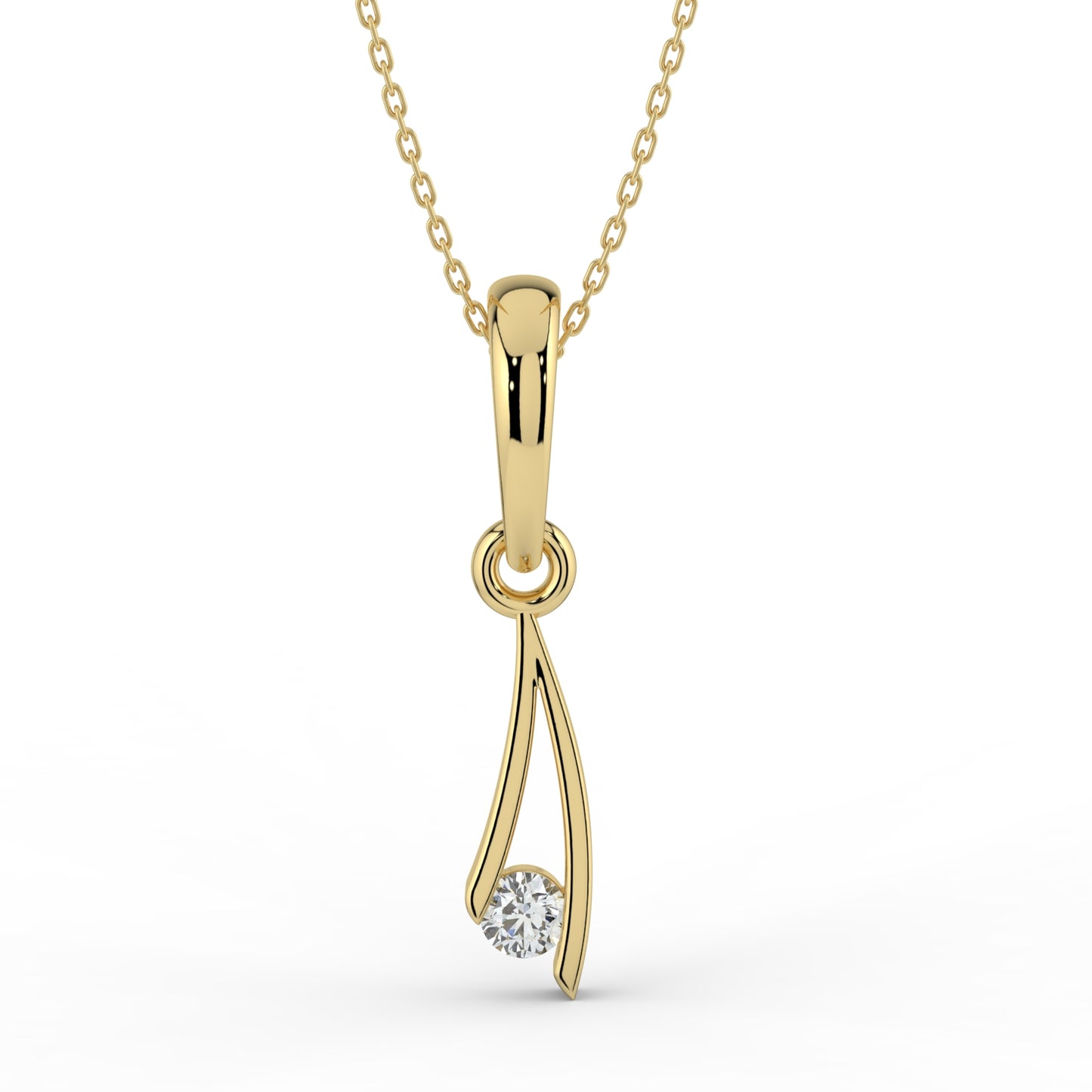 Radiant Essence Solitaire Pendant (With Chain)