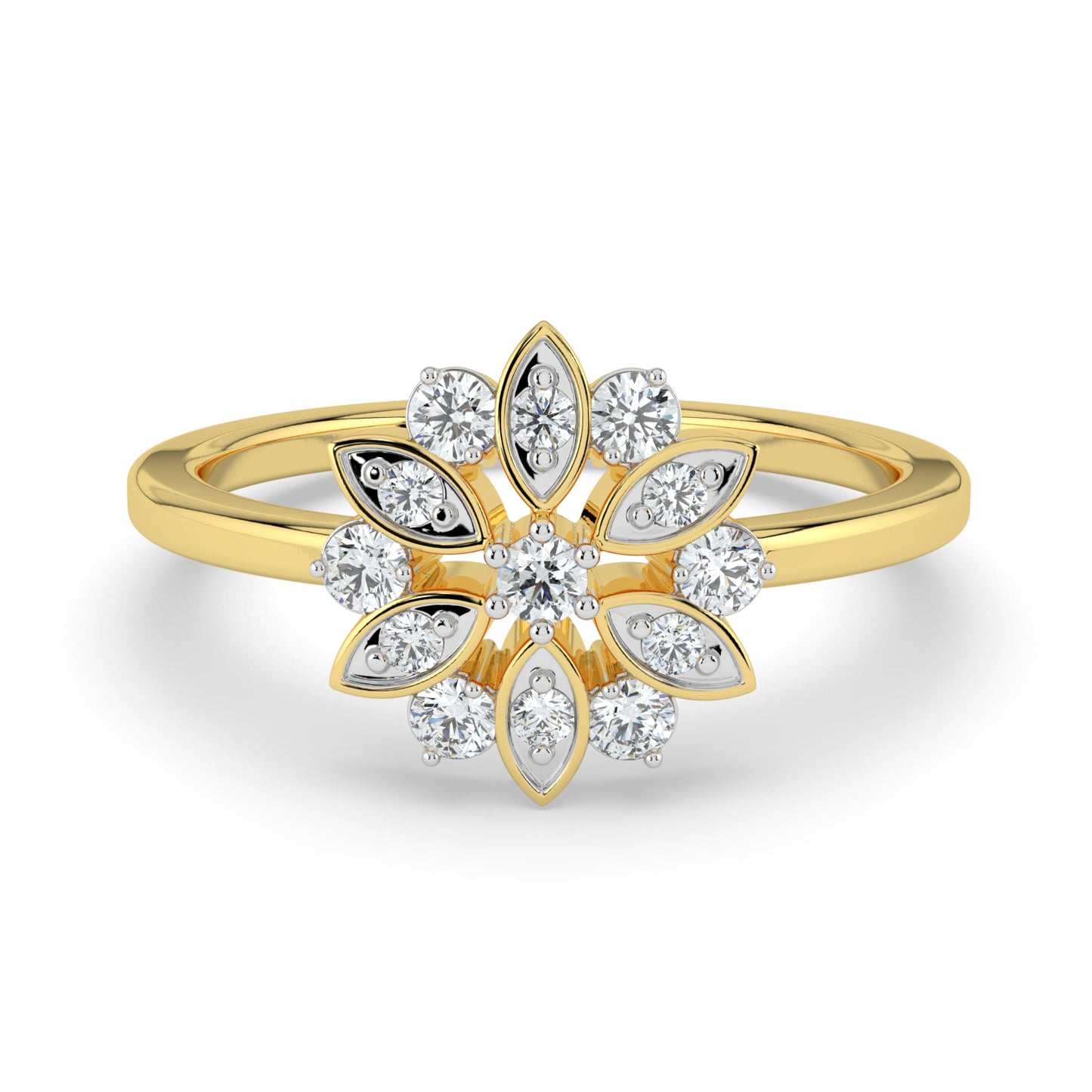 Floral Prism Diamond Ring