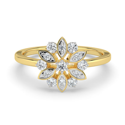 Floral Prism Diamond Ring